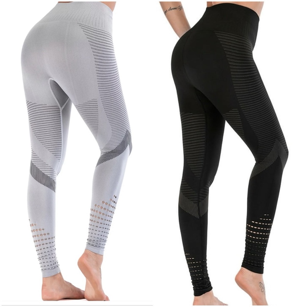 TWO Pairs Leggings - gray and black, S